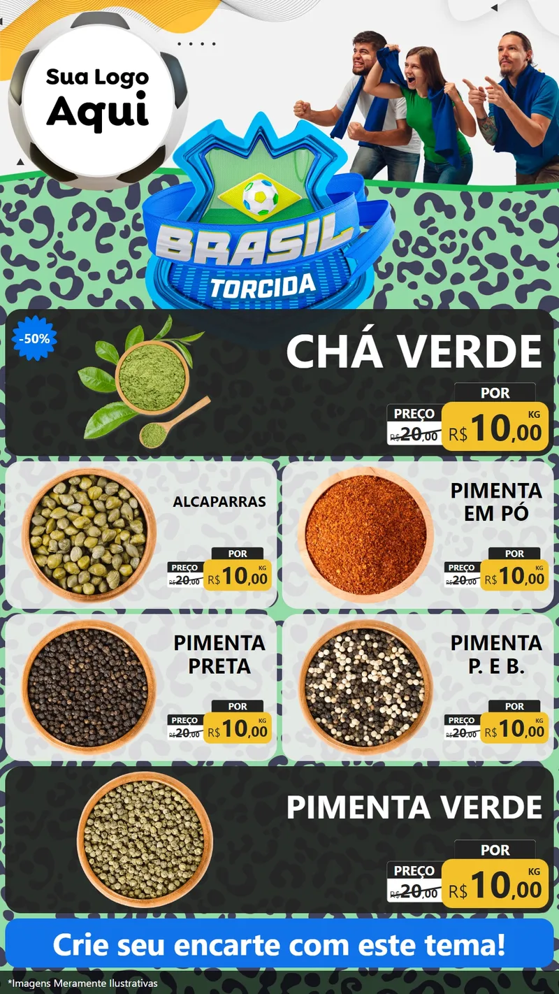 Modelo de TV para TV Vertical com o tema Brasil Torcida - Copa para Produtos Naturais
