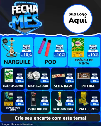 Modelo de Rede Social para Feed Instagram com o tema Fecha Mês para Tabacaria