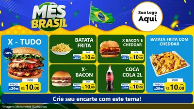 Modelo de TV para TV Horizontal com o tema Mês do Brasil para Hamburgueria