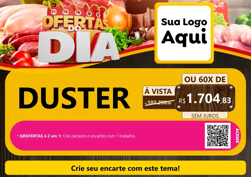 Modelo de Cartaz para Cartaz A4 Horizontal com o tema Ofertas do Dia para Concessionaria de Carros