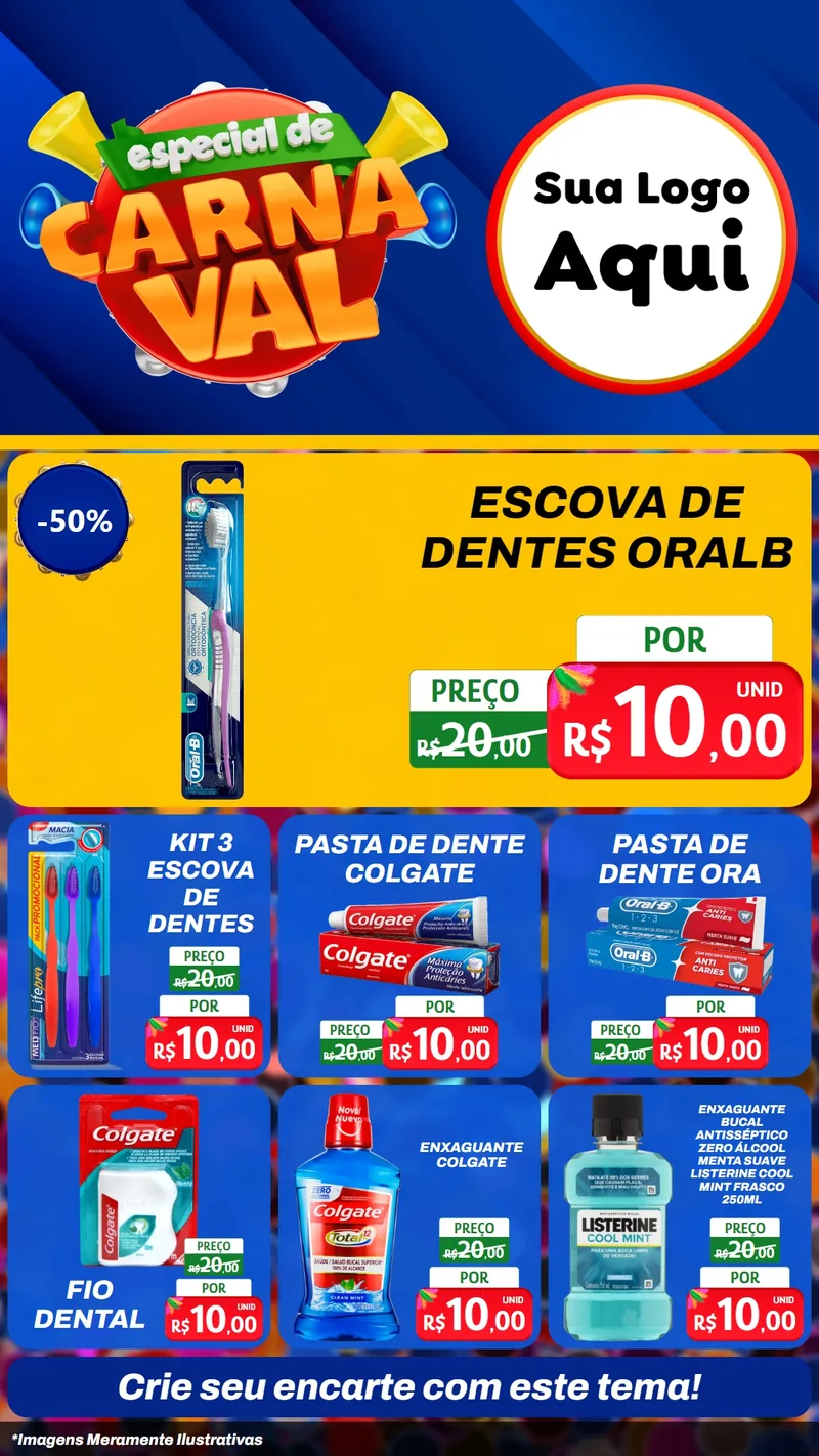 Modelo de Rede Social para Stories com o tema Especial de Carnaval para Higiene Pessoal