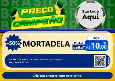 Modelo de Cartaz para Cartaz A4 Horizontal com o tema Preço Campeão - Copa para Frios e Laticínios