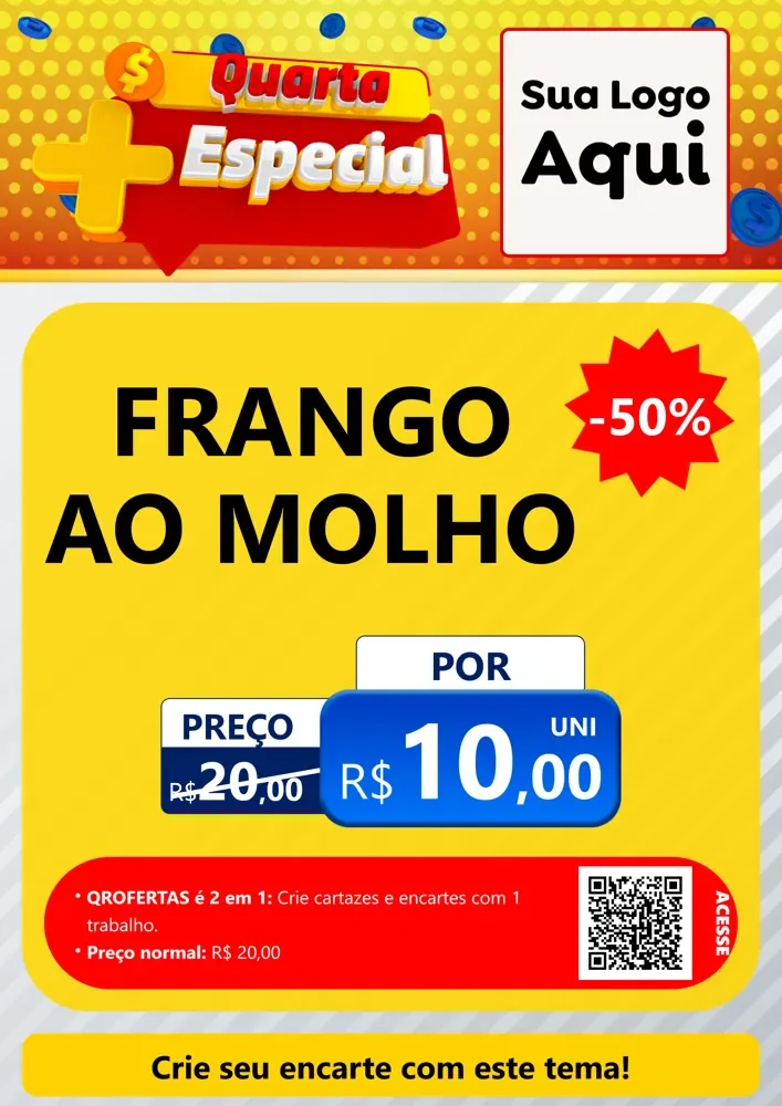Modelo de Cartaz para Cartaz A4 Vertical com o tema Quarta Mais Especial para Restaurante
