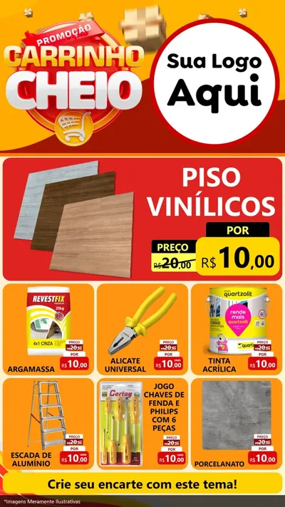 Modelo de Rede Social para Stories com o tema Promoção carrinho cheio para Material para Construção
