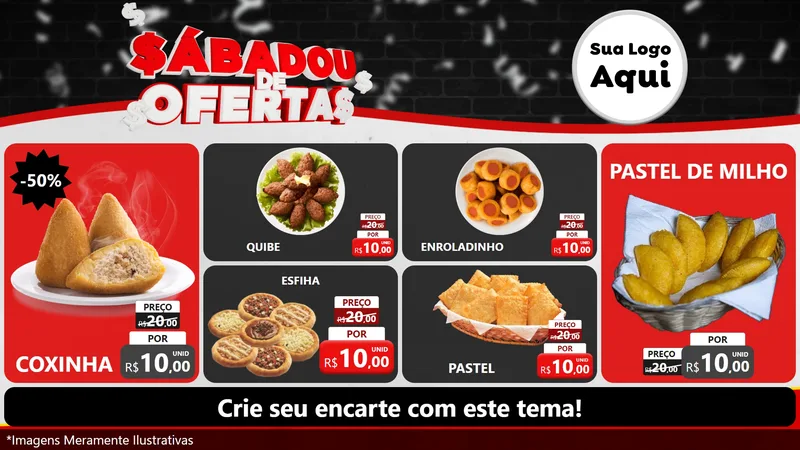 Modelo de TV para TV Horizontal com o tema Sabadou de Ofertas para Salgadaria