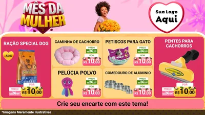 Modelo de TV para TV Horizontal com o tema Mês da Mulher para Pet Shop