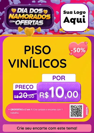 Modelo de Cartaz para Cartaz A4 Vertical com o tema Dia Dos Namorados Com Ofertas para Material para Construção