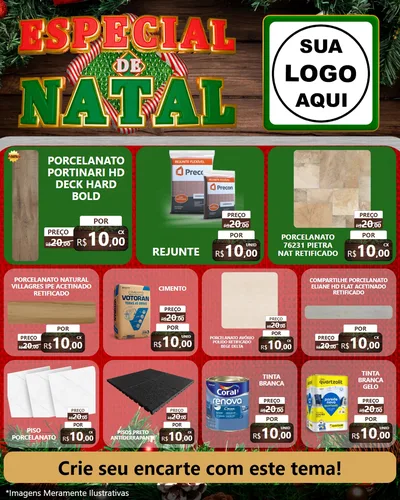 Modelo de Rede Social para Feed Instagram com o tema Especial de Natal para Pisos e revestimentos