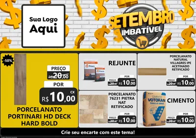 Modelo de Encarte para Encarte A4 Horizontal com o tema Setembro Imbatível para Pisos e revestimentos