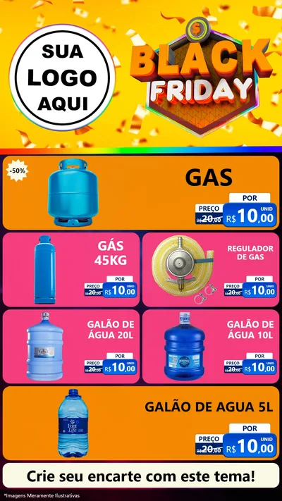 Modelo de TV para TV Vertical com o tema Black Friday para Água e gás