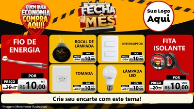 Modelo de TV para TV Horizontal com o tema Fecha Mês para Materiais Elétricos