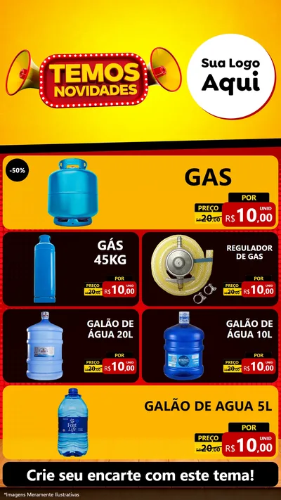 Modelo de TV para TV Vertical com o tema Temos Novidades para Água e gás