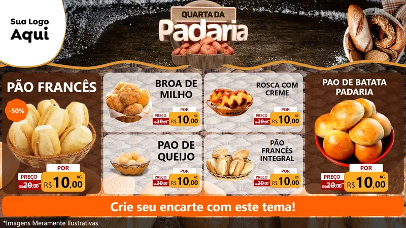 Modelo de TV para TV Horizontal com o tema Quarta da Padaria para Padaria