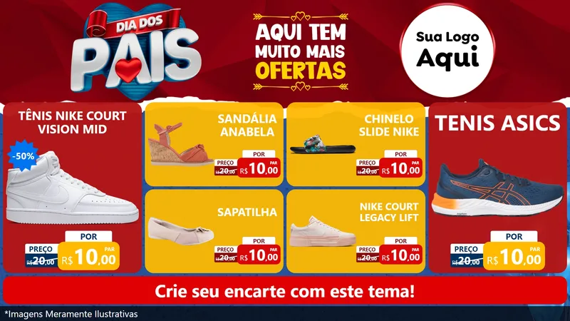 Modelo de TV para TV Horizontal com o tema Dia dos Pais para Calçados