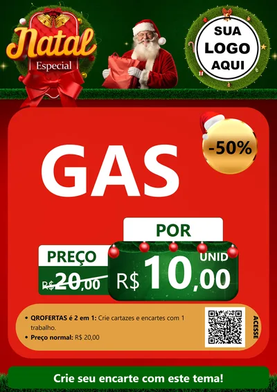 Modelo de Cartaz para Cartaz A4 Vertical com o tema Natal Especial para Água e gás