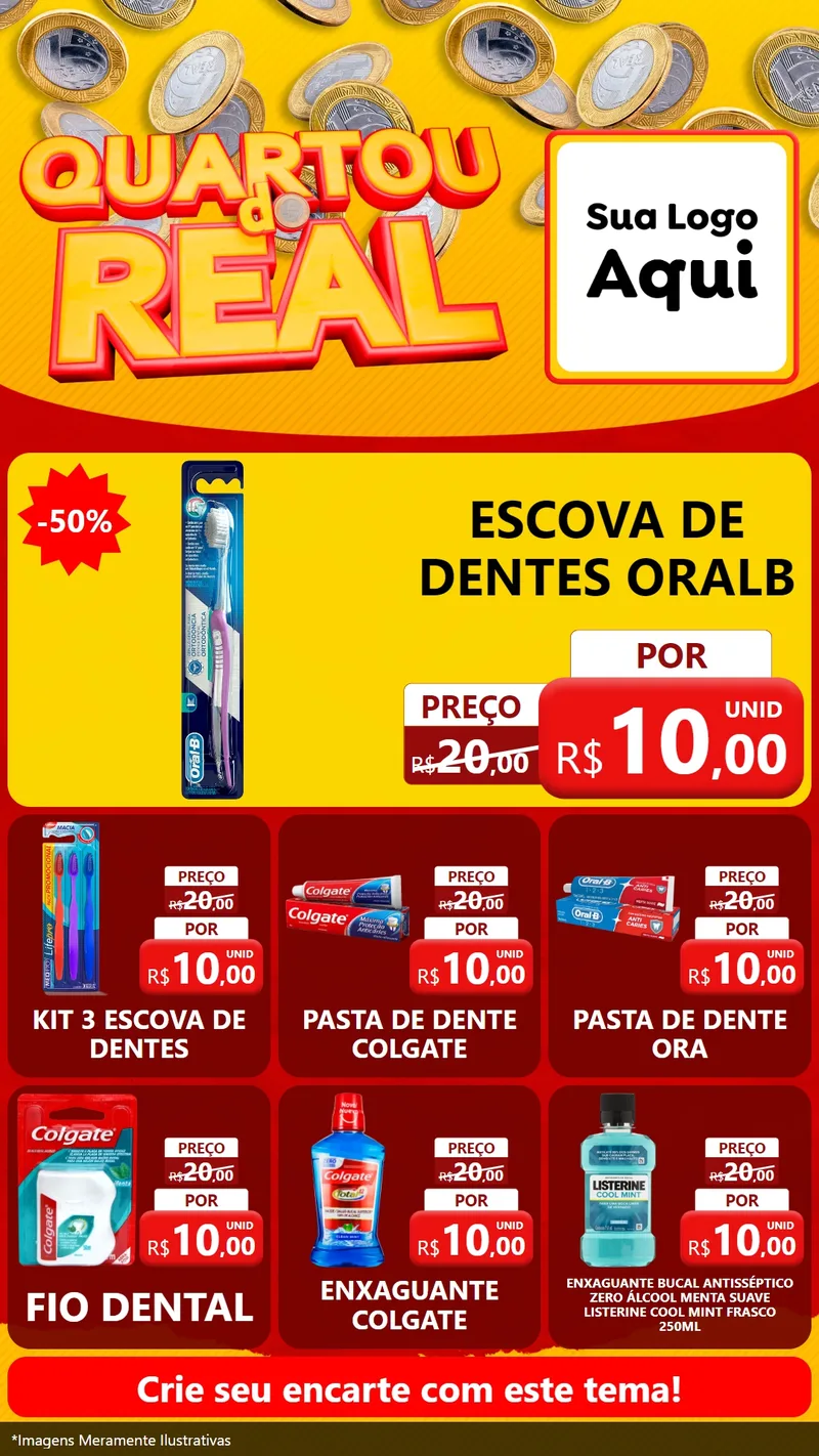 Modelo de Rede Social para Stories com o tema Quartou do Real para Higiene Pessoal