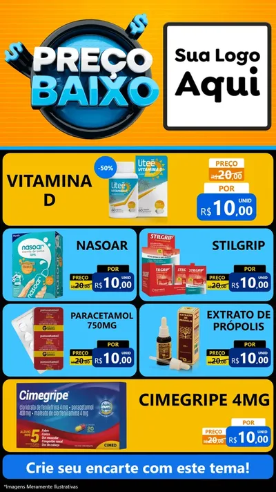 Modelo de TV para TV Vertical com o tema Preço Baixo para Farmácia