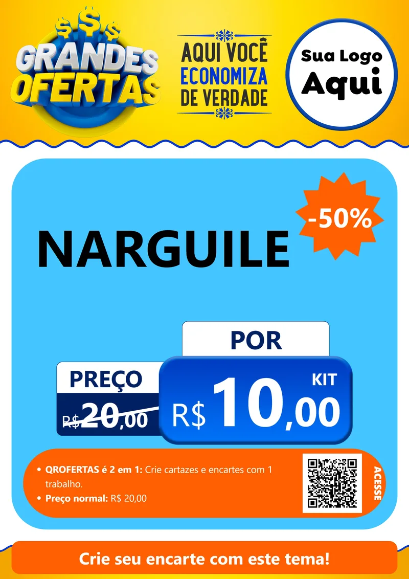 Modelo de Cartaz para Cartaz A4 Vertical com o tema Grandes Ofertas para Tabacaria
