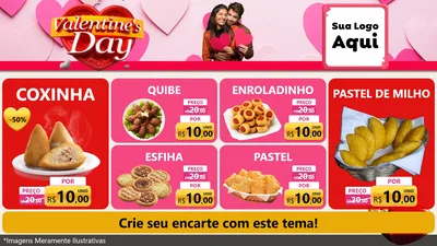 Modelo de TV para TV Horizontal com o tema Valentine's Day para Salgadaria