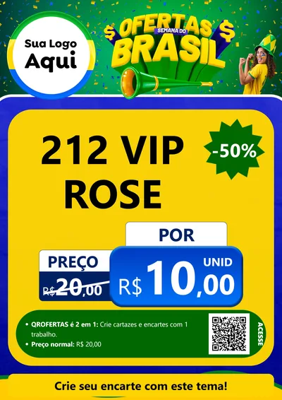 Modelo de Cartaz para Cartaz A4 Vertical com o tema Ofertas Semana do Brasil para Perfumes