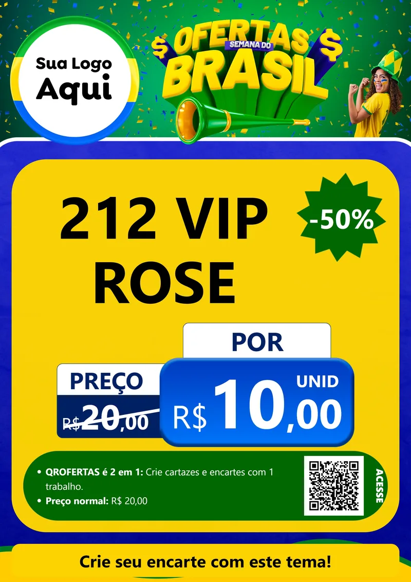 Modelo de Cartaz para Cartaz A4 Vertical com o tema Ofertas Semana do Brasil para Perfumes