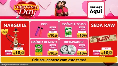 Modelo de TV para TV Horizontal com o tema Valentine's Day para Tabacaria