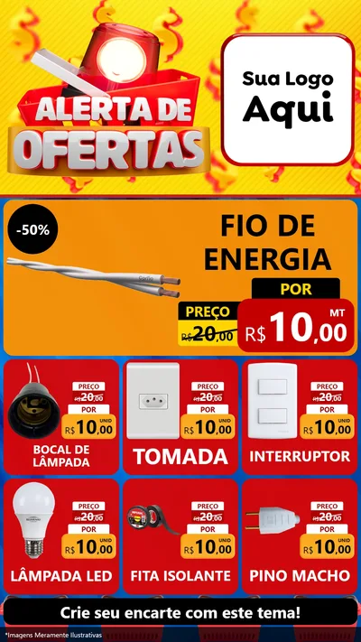 Modelo de Rede Social para Stories com o tema Alerta de Ofertas para Materiais Elétricos