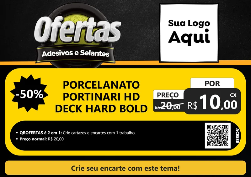 Modelo de Cartaz para Cartaz A4 Horizontal com o tema Ofertas - Adesivos e Selantes para Pisos e revestimentos