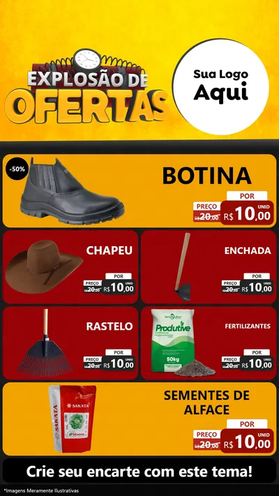 Modelo de TV para TV Vertical com o tema Explosão de Ofertas para Agropecuária