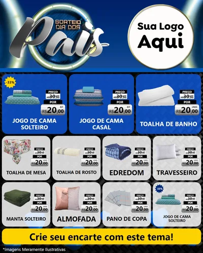 Modelo de Rede Social para Feed Instagram com o tema Sorteio Dia Dos Pais para Cama, Mesa e Banho