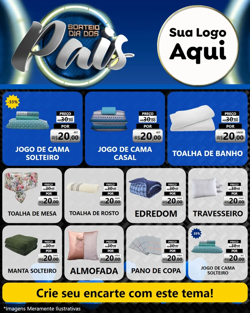 Modelo de Rede Social para Feed Instagram com o tema Sorteio Dia Dos Pais para Cama, Mesa e Banho