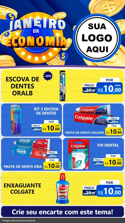 Modelo de TV para TV Vertical com o tema Janeiro da Economia para Higiene Pessoal