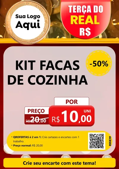 Modelo de Cartaz para Cartaz A4 Vertical com o tema Terça do Real para Utilidades Domésticas