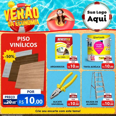 Modelo de Rede Social para Feed Facebook com o tema Verão da Economia para Material para Construção