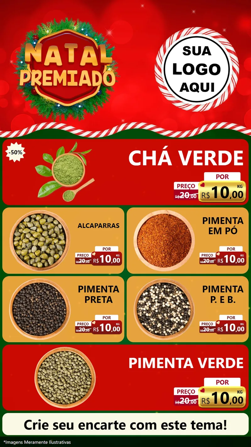 Modelo de TV para TV Vertical com o tema Natal Premiado para Produtos Naturais