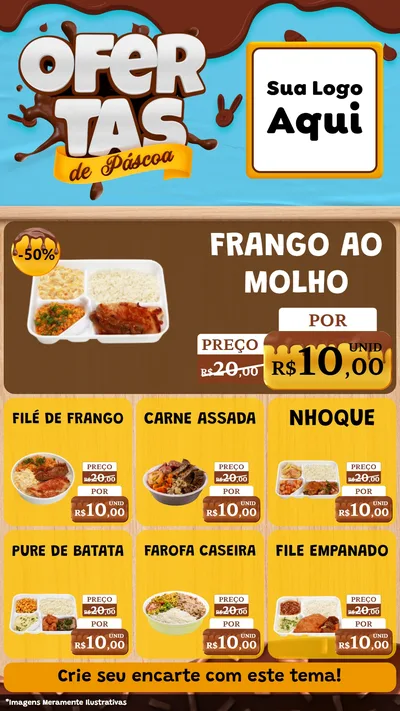 Modelo de Rede Social para Stories com o tema Ofertas de Páscoa para Restaurante