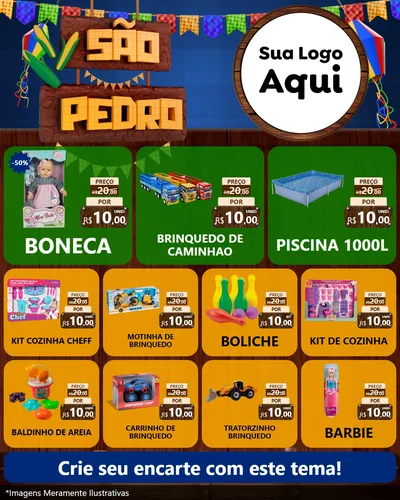 Modelo de Rede Social para Feed Instagram com o tema São Pedro para Brinquedos