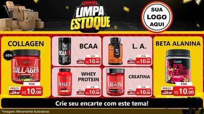 Modelo de TV para TV Horizontal com o tema Operação Limpa Estoque para Suplementos alimentares