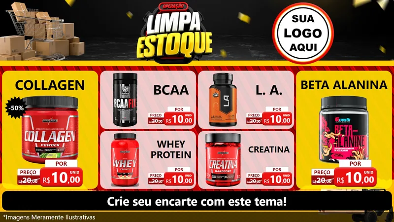 Modelo de TV para TV Horizontal com o tema Operação Limpa Estoque para Suplementos alimentares