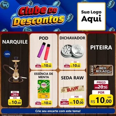 Modelo de Rede Social para Feed Facebook com o tema Clube de Descontos para Tabacaria