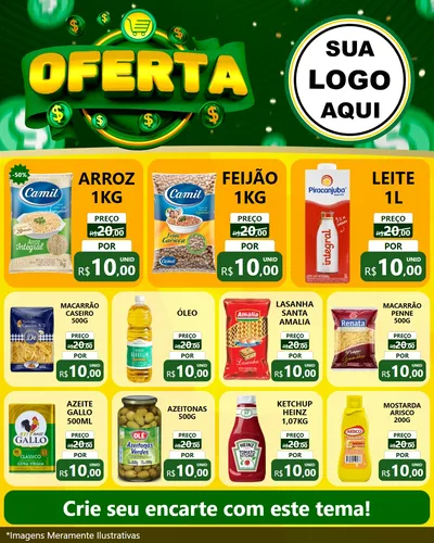 Modelo de Rede Social para Feed Instagram com o tema Oferta para Supermercado
