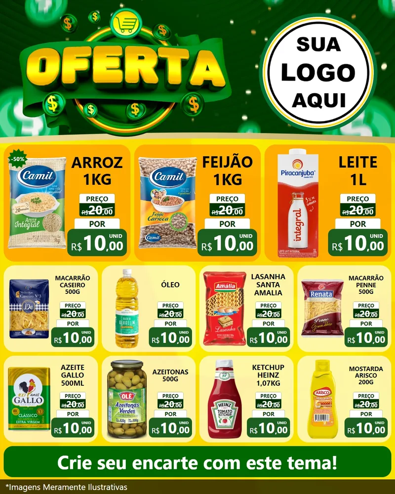 Modelo de Rede Social para Feed Instagram com o tema Oferta para Supermercado