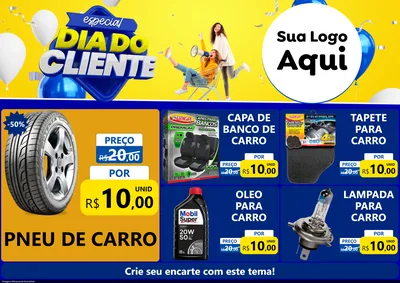 Modelo de Encarte para Encarte A4 Horizontal com o tema Especial Dia do Cliente para Auto peças