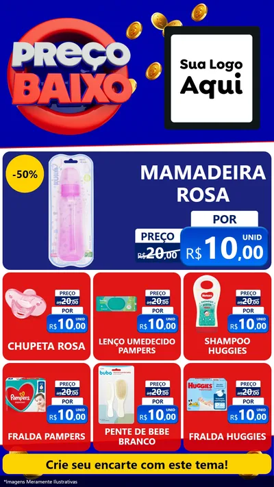 Modelo de Rede Social para Stories com o tema Preço Baixo para Bebês