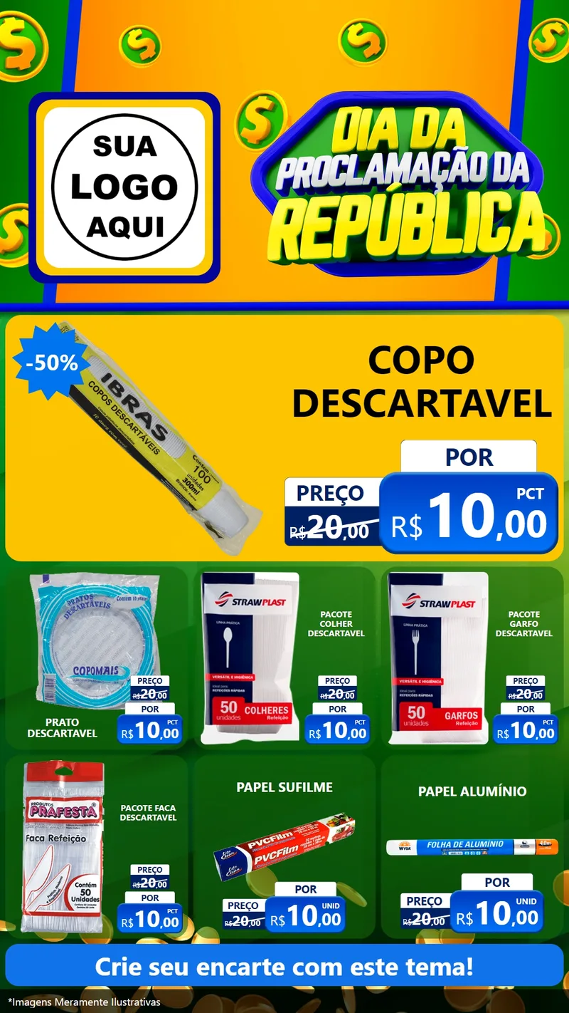 Modelo de Rede Social para Stories com o tema Dia Da Proclamação da República para Embalagens