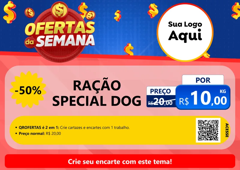 Modelo de Cartaz para Cartaz A4 Horizontal com o tema Ofertas Da Semana para Pet Shop