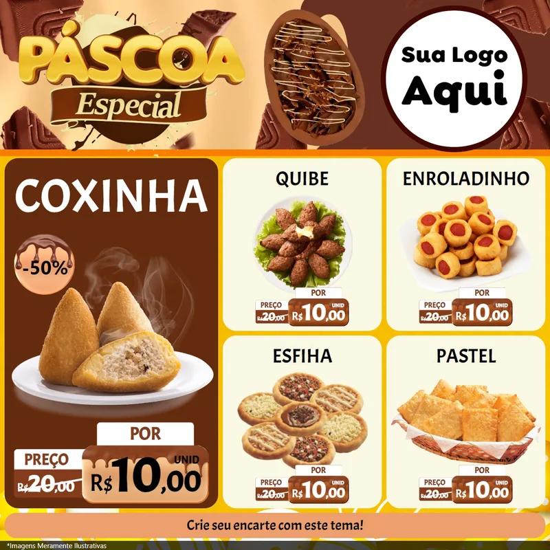 Modelo de Rede Social para Feed Facebook com o tema Páscoa Especial para Salgadaria