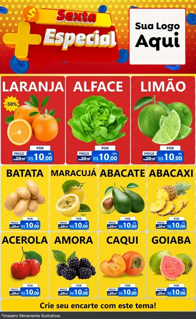 Modelo de Encarte para Encarte Grande com o tema Sexta Mais Especial para Hortifrúti