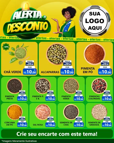 Modelo de Rede Social para Feed Instagram com o tema Alerta de Desconto para Produtos Naturais
