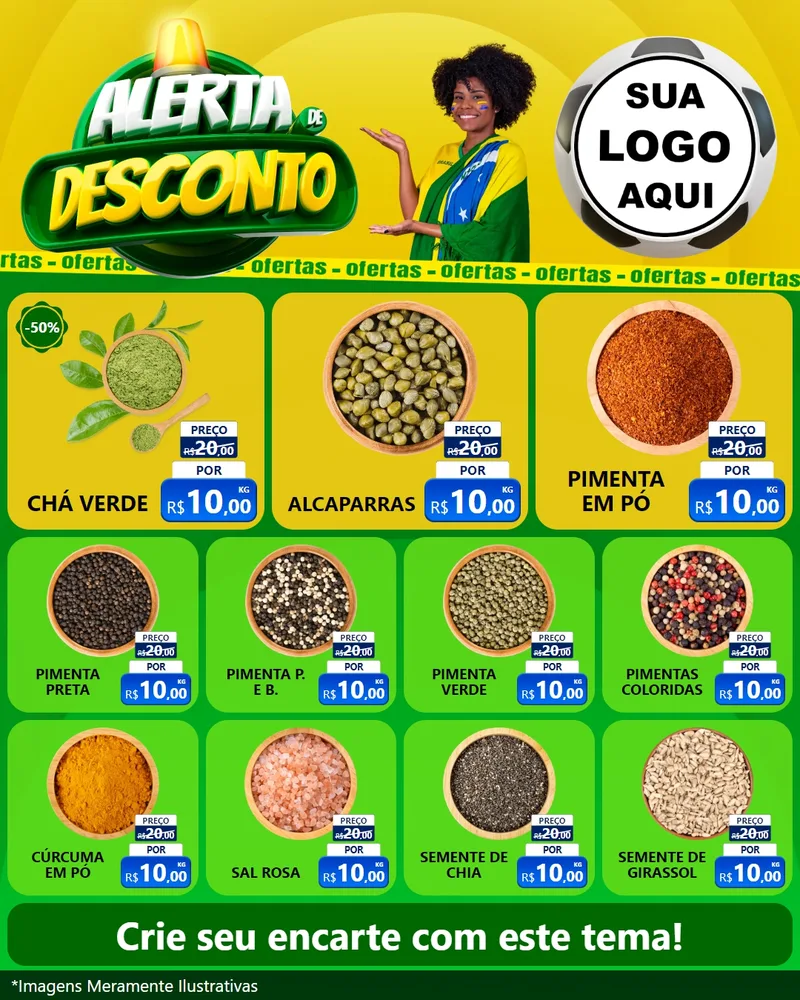 Modelo de Rede Social para Feed Instagram com o tema Alerta de Desconto para Produtos Naturais